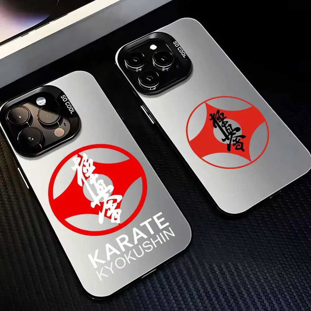 

k-Kyokushin k-Karate Symbol Phone Case For iPhone17,16,15,14,13,12,11 Plus,Pro Max Black Candy silver phone case