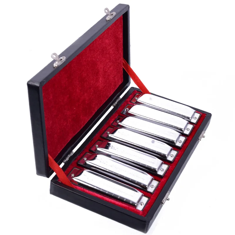 10 Gaatjes A/B/C/D/E/F/G Zilveren Mondharmonica Muziekinstrumenten