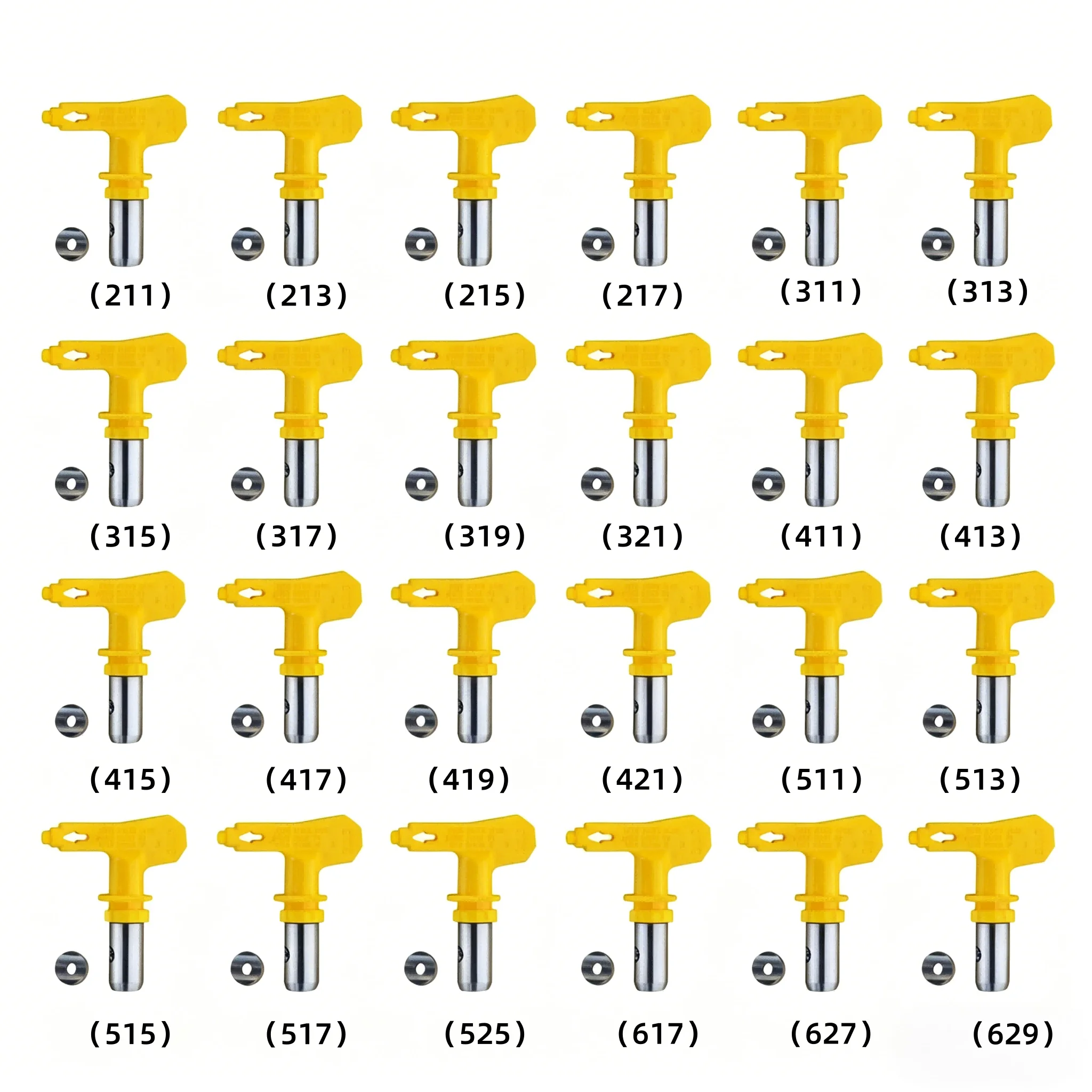 Reversible Airless Spray Tip Yellow Wear Resistant Paint Nozzle For Airless Paint Sprayer Machine Spray Gun Replacement Parts