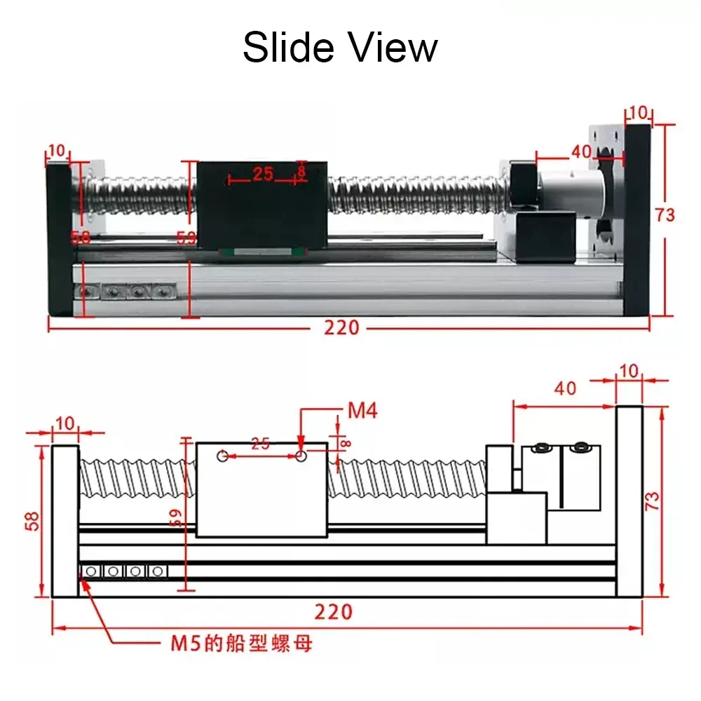 CNC Gantry 3-Axis XYZ Stage Table Ball Screw SFU1605 Linear Guide