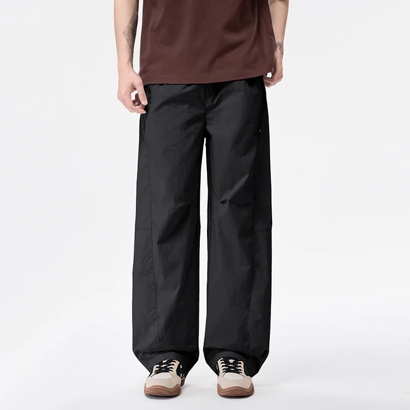

Men's American overalls Spring and summer new styles Slim scimitar pants, versatile drawstring casual pants, wide leg pants