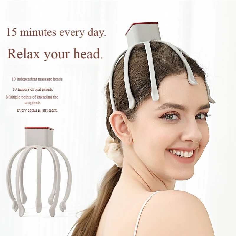 

Electric Octopus Scalp Massager, Automatic Multi-Dimensional Vibration Head Massager for Relaxation & Tension Relief