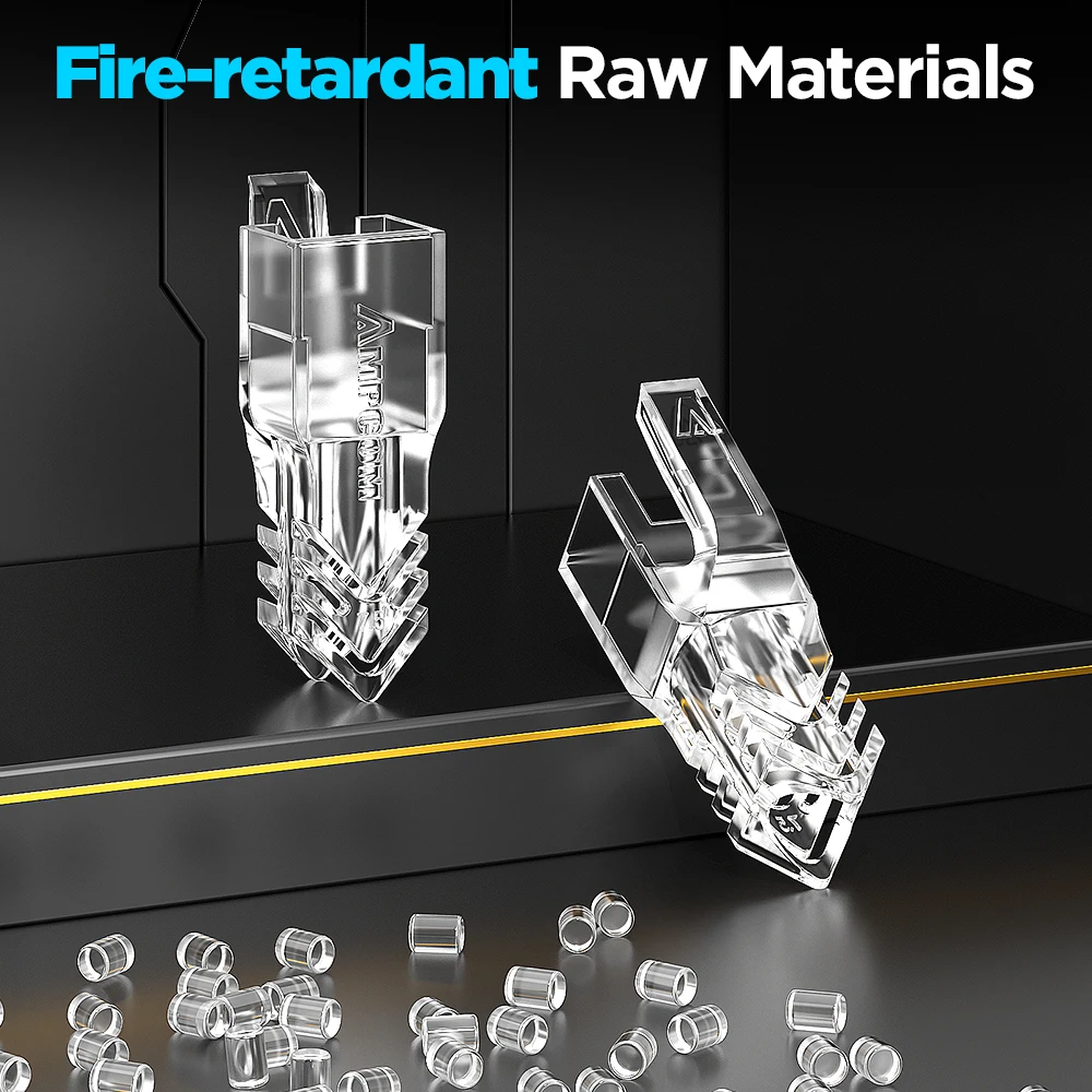 AMPCOM  ethernetový sit' kabel nápor reliéf boty kabel RJ45 konektor kolíček kryty 6.5/7.5/8.0mm pro CAT8 CAT7 CAT6A CAT6 CAT5E