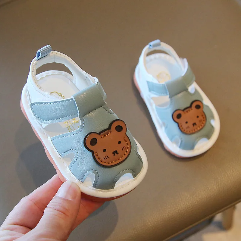 Chaussures de dessin animé pour bébés, sandales pour tout-petits, premiers pas, pantoufles d\'été à semelle souple, chaussures pour nouveau-nés, 0-3