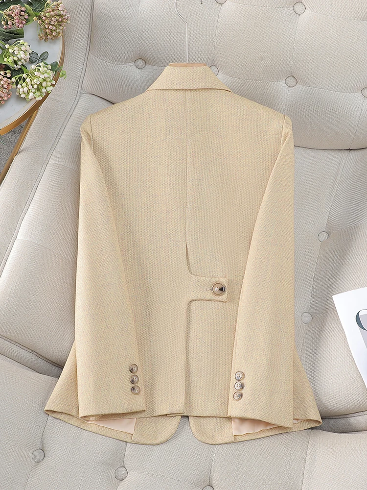 Fashion Ladies Blazer Coat Women Blue Yellow White Long Sleeve Loose Female Business Work Wear Formal Jacket For Autumn Winter