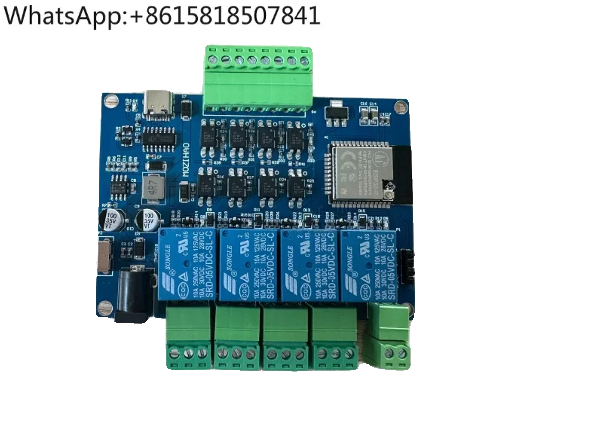 ESP32 Bluetooth WIFI Module Quad Relay Control Board RS485 Development MODBUS Protocol Optocoupler Isolation