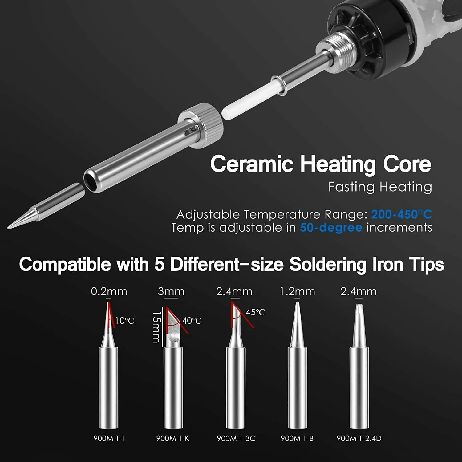 Kit per saldatore strumenti professionali per saldatura a temperatura regolabile 80W strumenti per la riparazione della matita di calore della