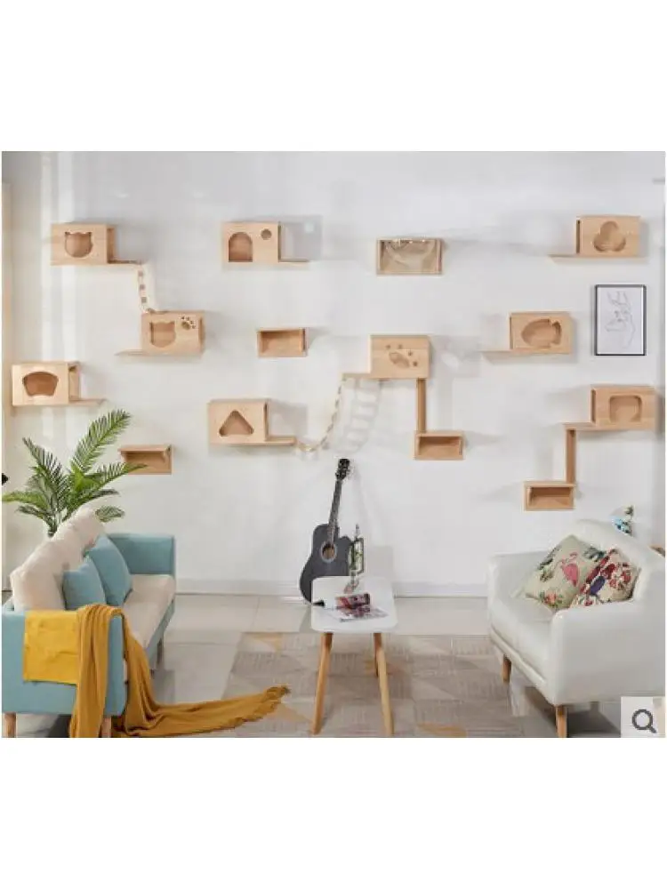 

Wall-Mounted Solid Wood Climbing Frame, Cat Furniture