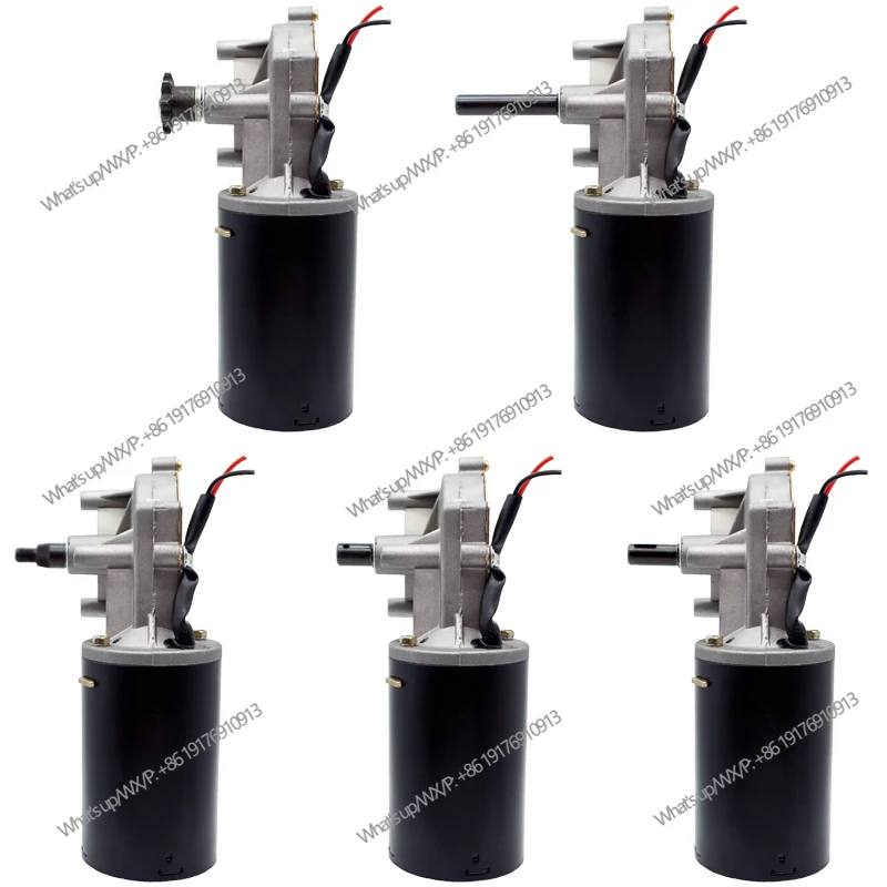 Permanent magnet DC motor 12V80W worm gear reduction high power motor fried chestnut fertilizer seeder speed regulation