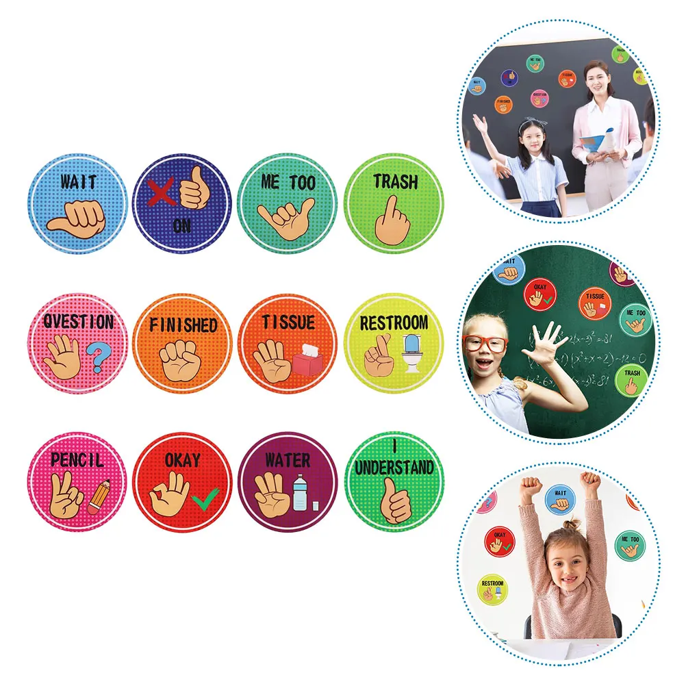 

Gesture Poster Asl Flash Cards Boho Classroom Posters for Hand Signals Management Tools