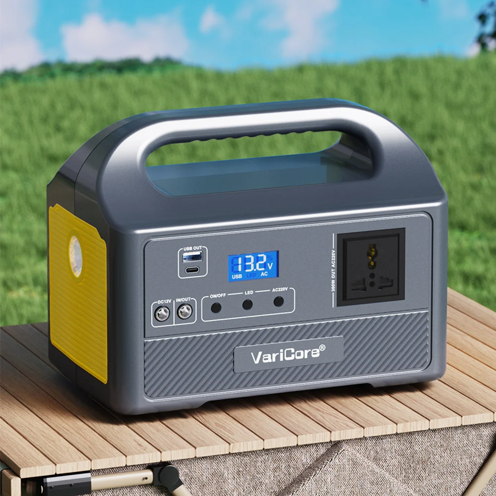 

VariCore 12V 300W Portable Power Station 12.8V LiFeP04 Battery with 220V AC Outlets Solar Panel LED for Outdoor Camping RV Home