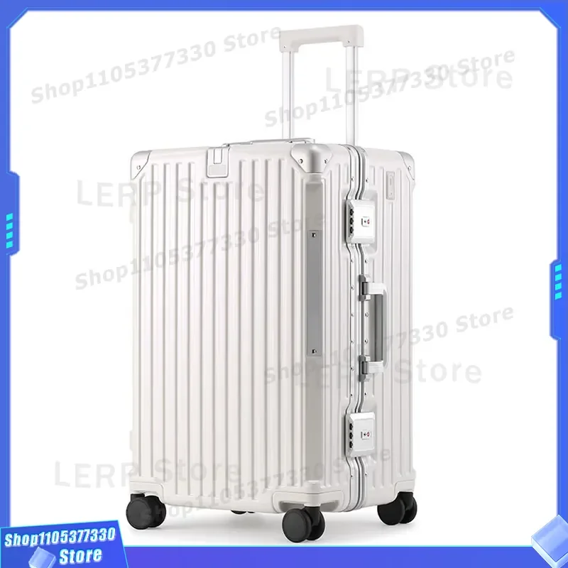 24 Inch Aluminum Frame Suitcase Large Capacity Universal Wheel Trolley Case Men Business Travel Luggage Women New Design 26