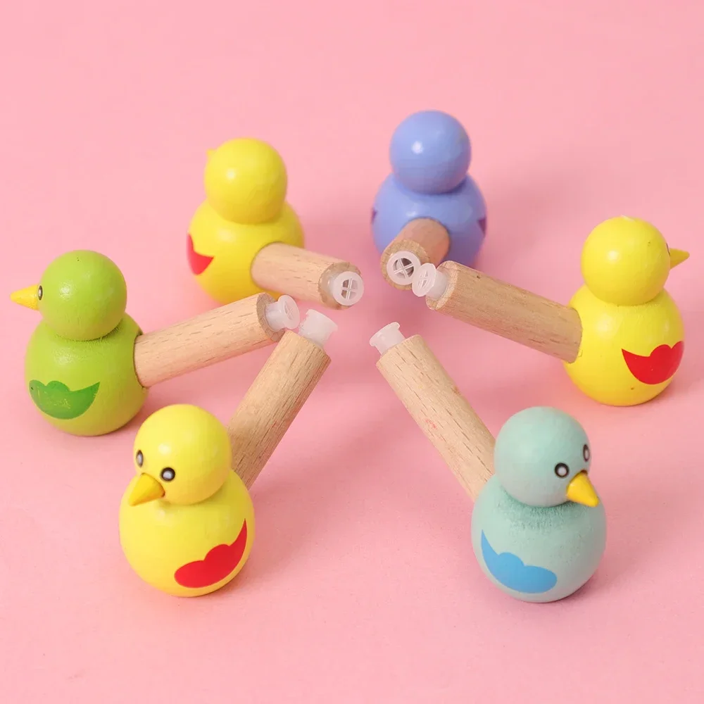 New Cartoon Wooden Bird Whistle Developmental Instrument Musical Toys for Kids Birthday Baby Shower Party Favors Pinata Gift