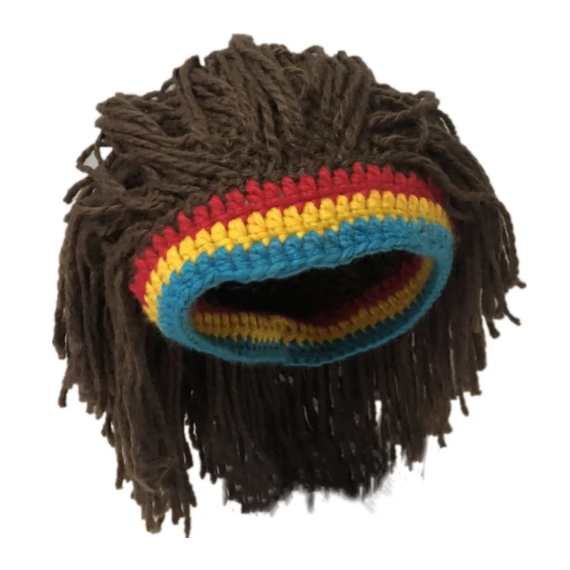 Hip Hop Reggae Dreadlocks Knitted Cap Male Jamaican Bob Marley Rasta Beanie Winter Gorra Hombre Dreadlocks Reggae Beanies Hat