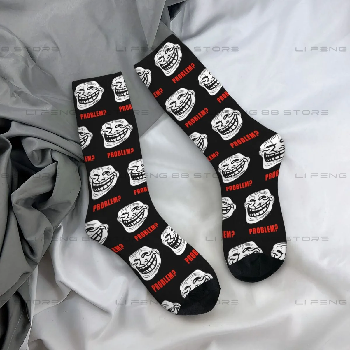 Funny Trollface Meme Rage Comic Funny Troll Joke Internet Unisex Winter Socks Cycling Happy Socks Street Style Crazy Sock