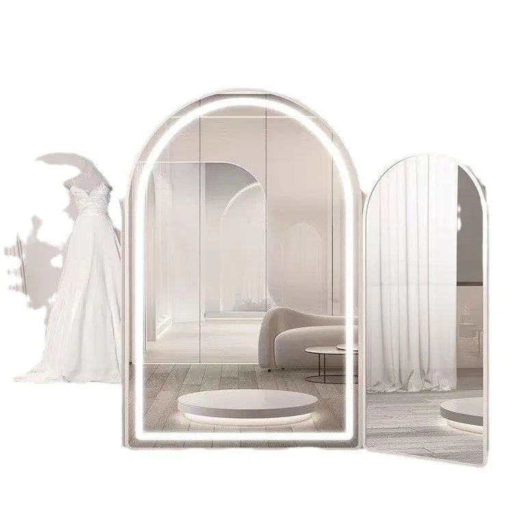 

Three-sided mirror, wedding shop, dress hall, special purpose, clothing store, fitting mirror, beautiful and thin, light luxury
