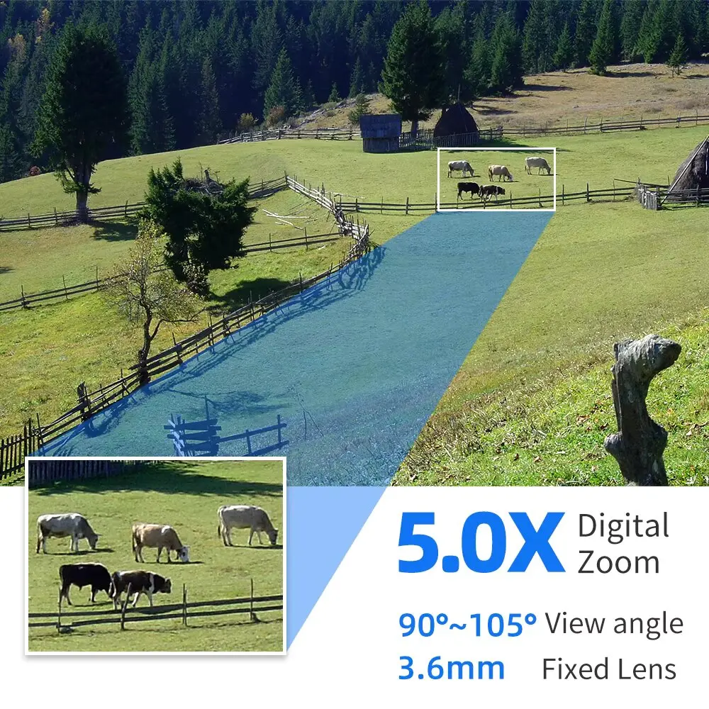 Hiseeu 1080P PTZ Wifi Kamera IP Domowa 5-krotny zoom cyfrowy Wykrywanie ludzi Automatyczne śledzenie Kamera monitorująca CCTV ONVIF, 4K, 8MP, PTZ, WiFi