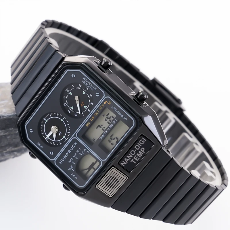 Humpbuck Elektronisch Uurwerk Waterdicht Sporthorloge Voor Mannen Stopwatch Chronograaf Met Datumdisplay En Temperatuurweergave