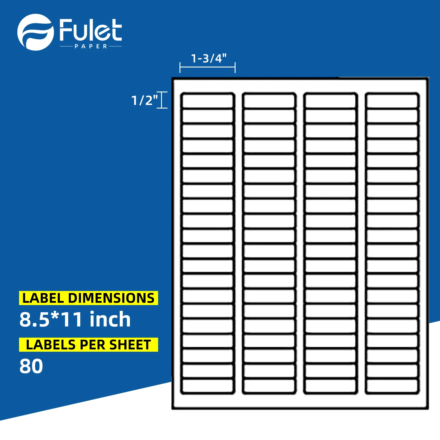 80 labels per sheet size 8.5x11 inch matte sticker paper label sheet  for laser and inkjet printers