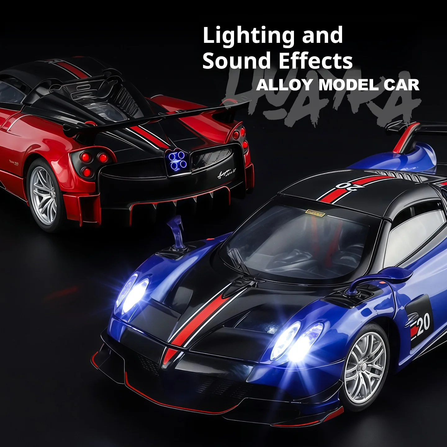 Oficial autorizado 1:32 pagani huayra supercar modelo premium carro de brinquedo luzes e sons puxar para trás carro de brinquedo meninos presente colecionáveis