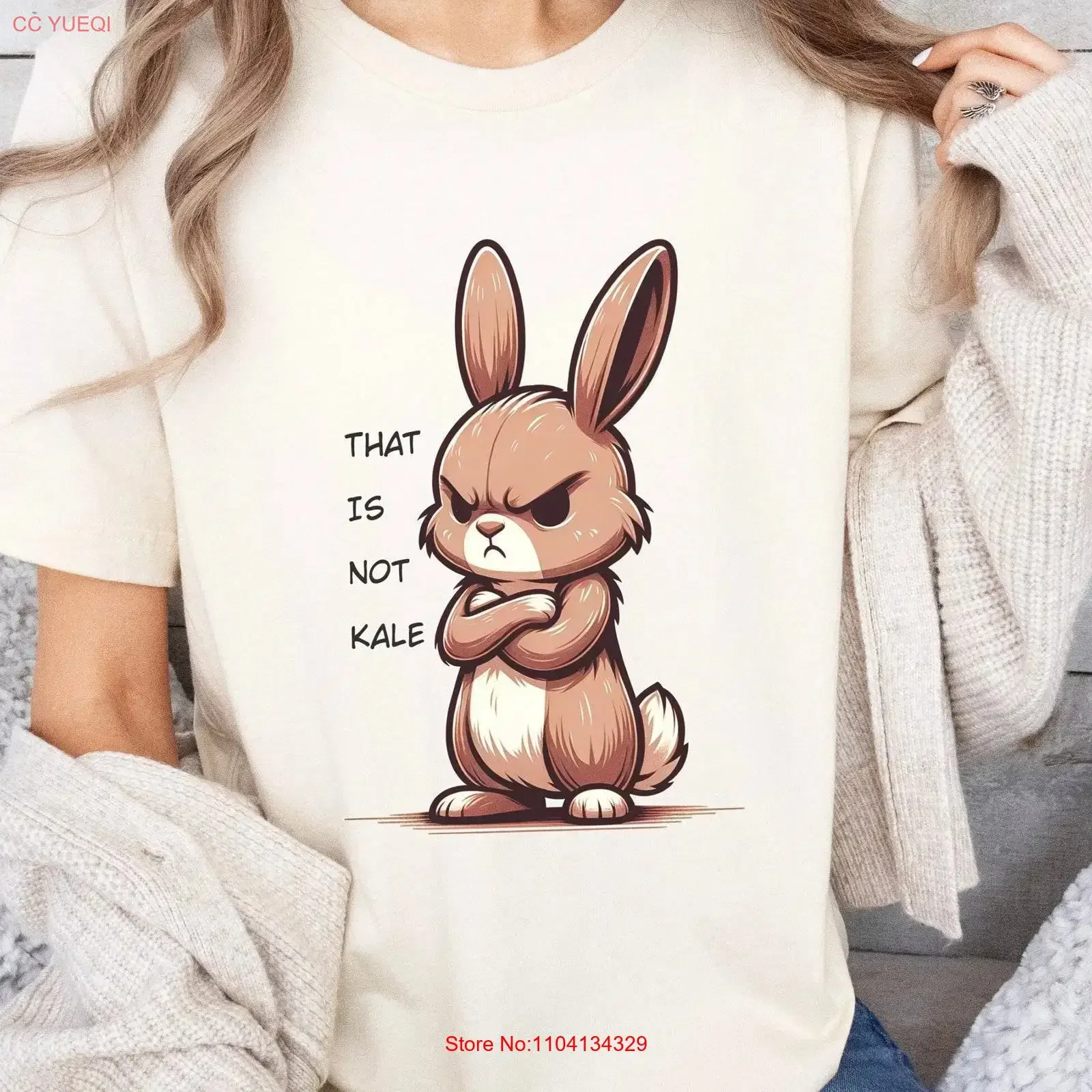 Funny Cute Angry Bunny That is Not Kale T Shirt Rabbit Holiday Mother's Day and Father's vintage Washed Stylish Comfortable