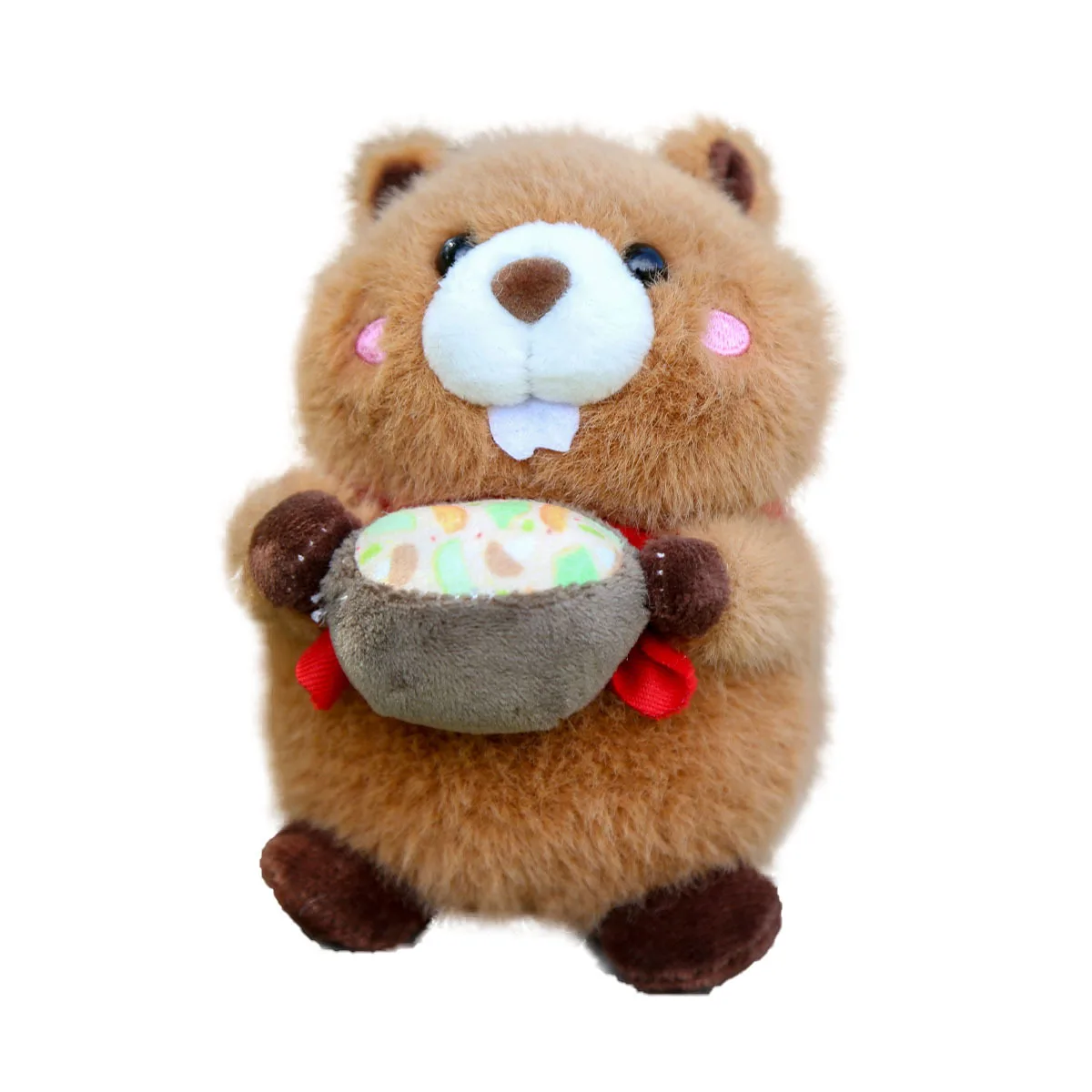 Porte-clés en peluche marmotte de 12cm, mignon, pendentif, cadeau pour enfants, décoration de sac à dos, Simulation de marmotte, jouet en peluche