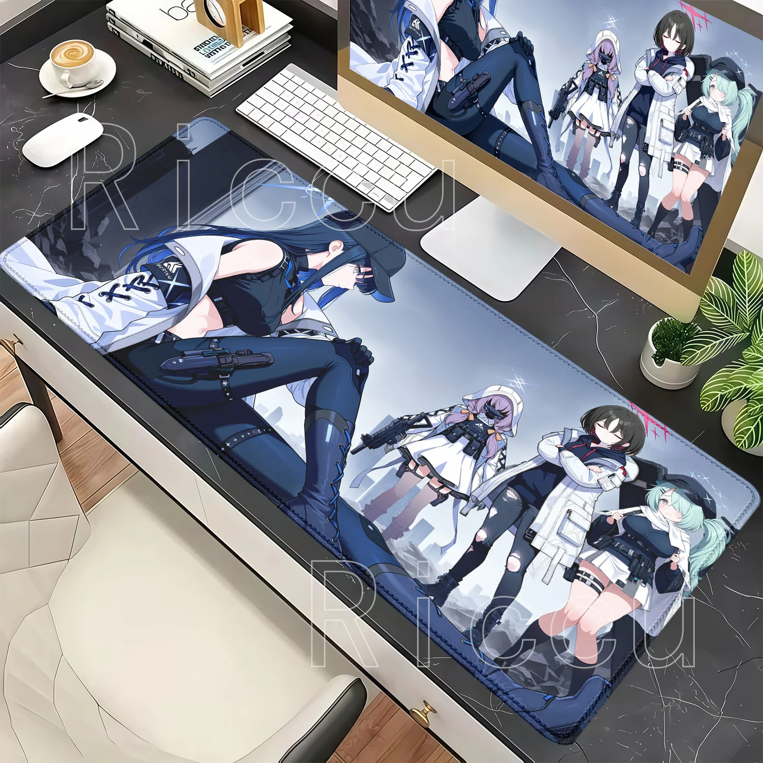 Mouse Pad Blue Archive Joumae Saori HD Printing Overlock PC Gaming Mousepad Office Accessories Keyboard Non-slip Base Desk Mat