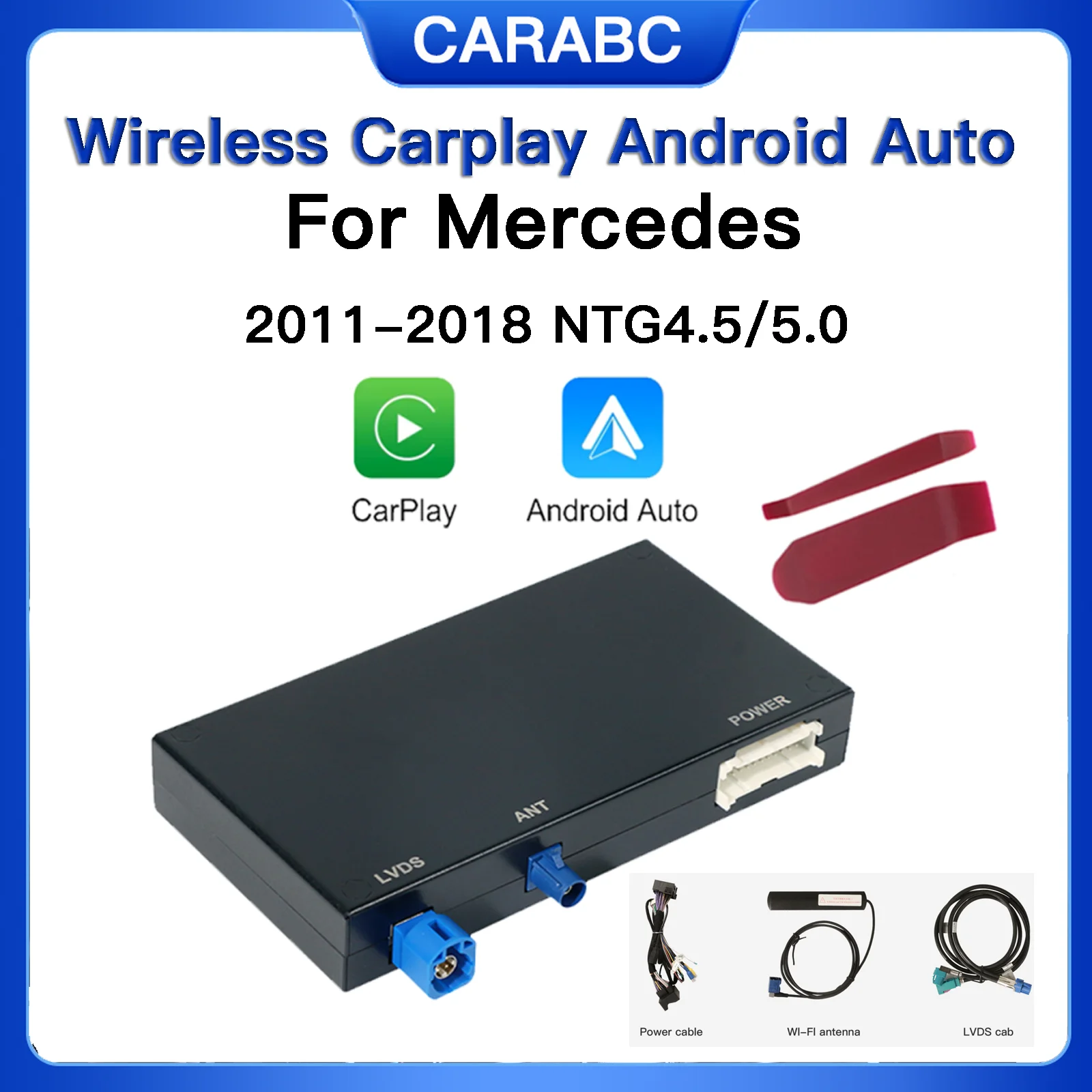 CARABC Wireless Carplay Android Auto Module For Mercedes Benz NTG4.5 NTG5.0 W176 W117 W204 W205 W156 A B C GLA GLC CLA Car Play
