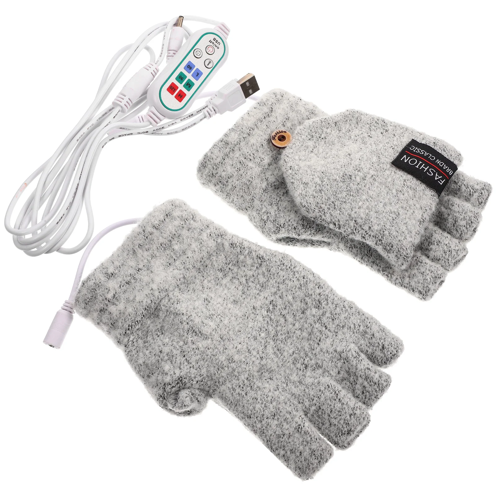 Portable Heating Gloves Rechargeable Batteries Knit Warm Thermal Mitts USB 5V Power Supply Half Finger Full Mitten