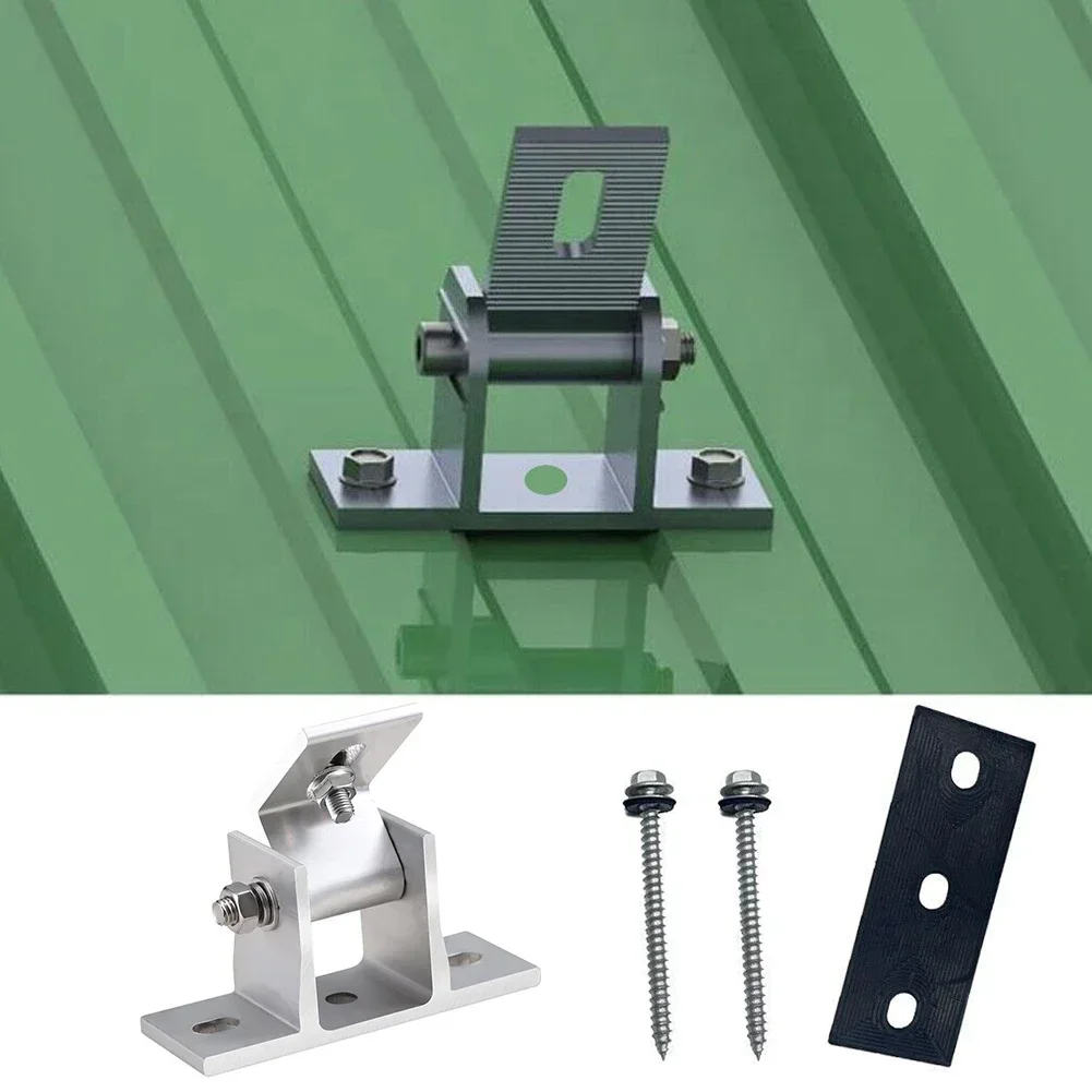 Solar Panel Rotatable Elevation W/ Angle Bracket Roof Mounting Attachment W/ Screws & Rubber Pads Solar Panel Mounting Brackets