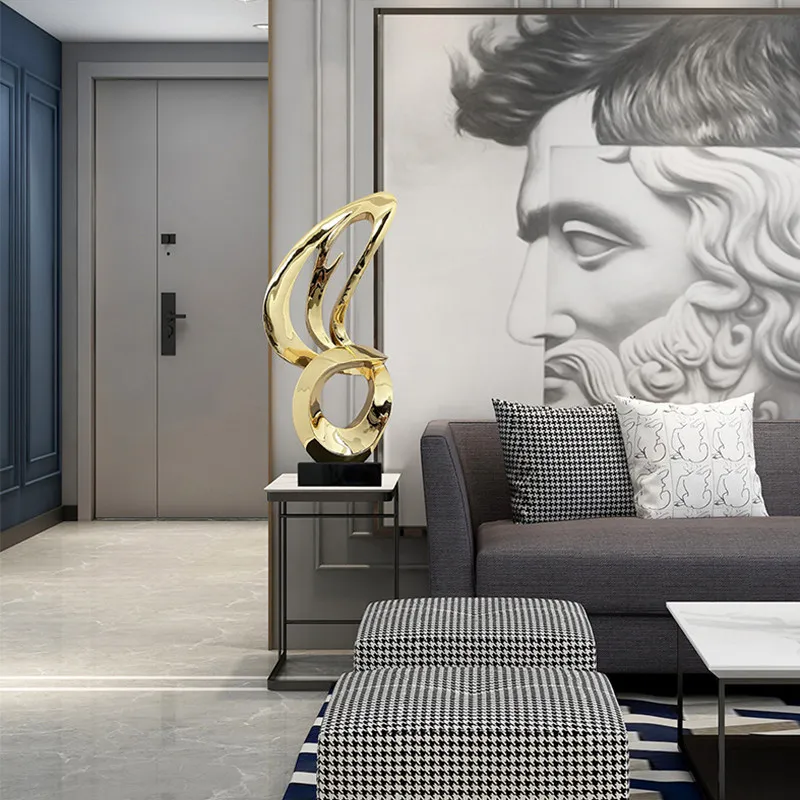 Home Decor Luxury Abstract Art Decoration Resin Sculpture Living Room Entrance Hotel Lobby Floor Decorations Craftwork