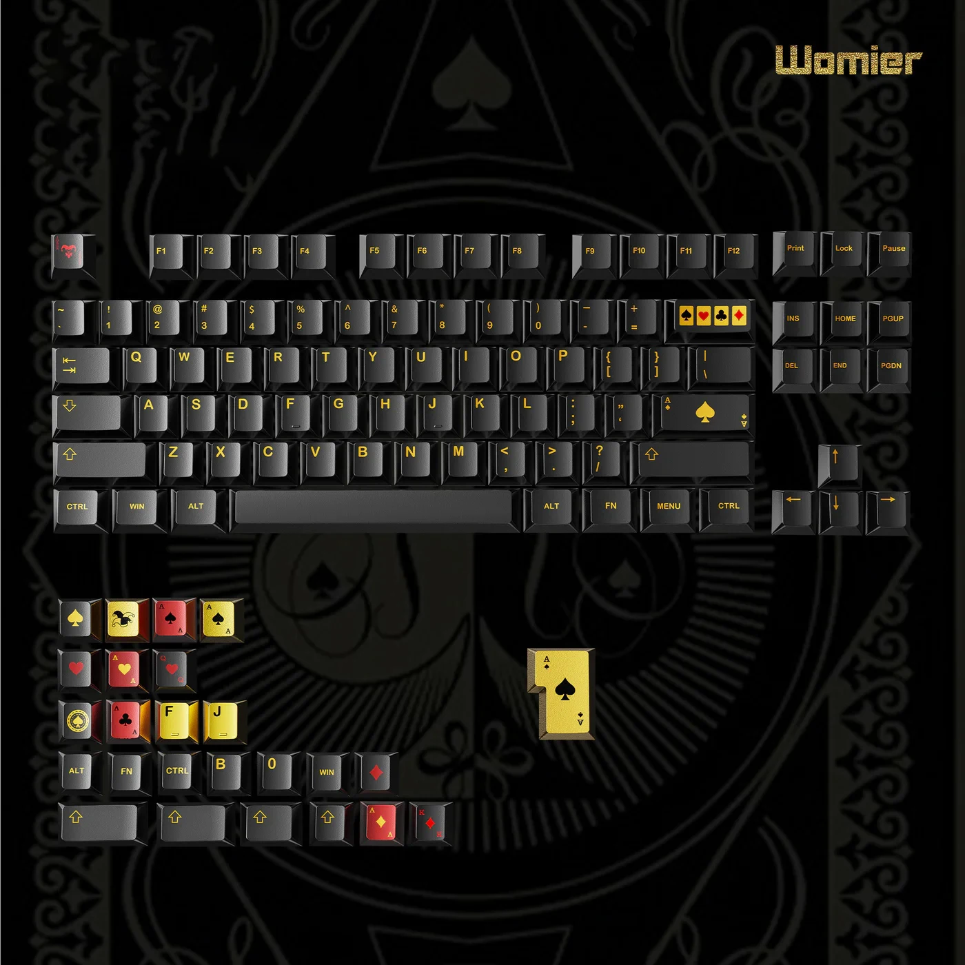 

Womier 112-клавишные колпачки для клавиш с металлическим покрытием, металлические текстурированные колпачки для клавиш с красителем из ПБТ, вишневый профиль для переключателей MX, механическая клавиатура