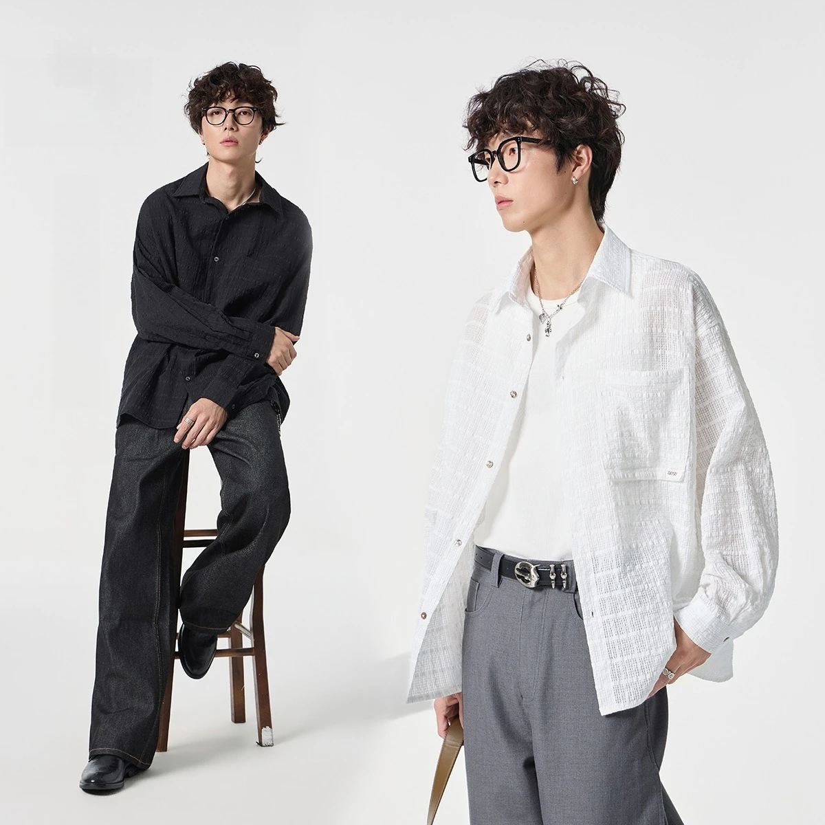 

Men's 90% Cotton Long Sleeve Shirt Casual Turn-down Collar Textured Fabric Breathable Comfortable Solid Color Tops