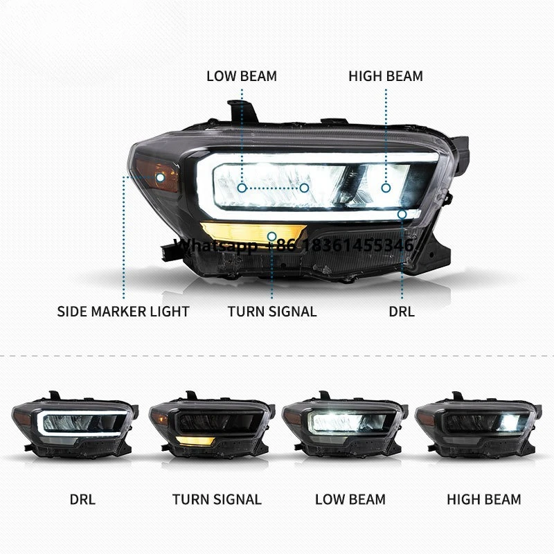 

Manufacturer Wholesales Full LED Headlights Car Head Lamp 2015-2017 2018 2019 2020 Front Light for Tacoma