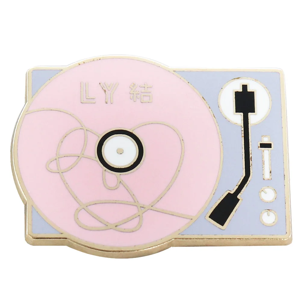 Gold Love Yourself Answer CD Enamel Pin Album Design Badge Kpop Fans Merc for Birthday Gifts