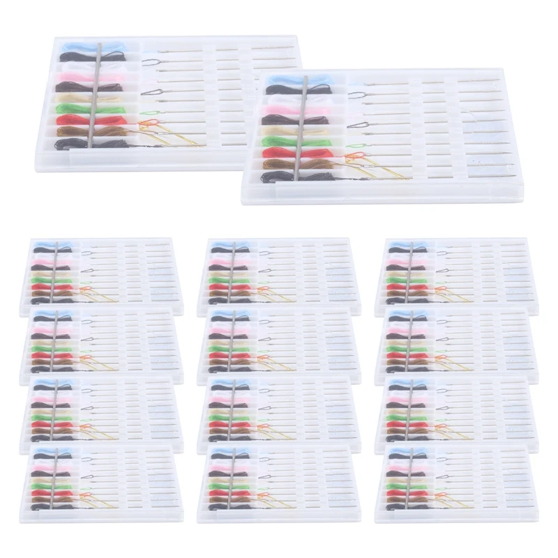 

PWS 14 Boxes Mini Quick Fix Sewing Kit Easy Pre Threaded Needle Kit Basic Personal Sewing Kit Plastic Threaded Needle Holder