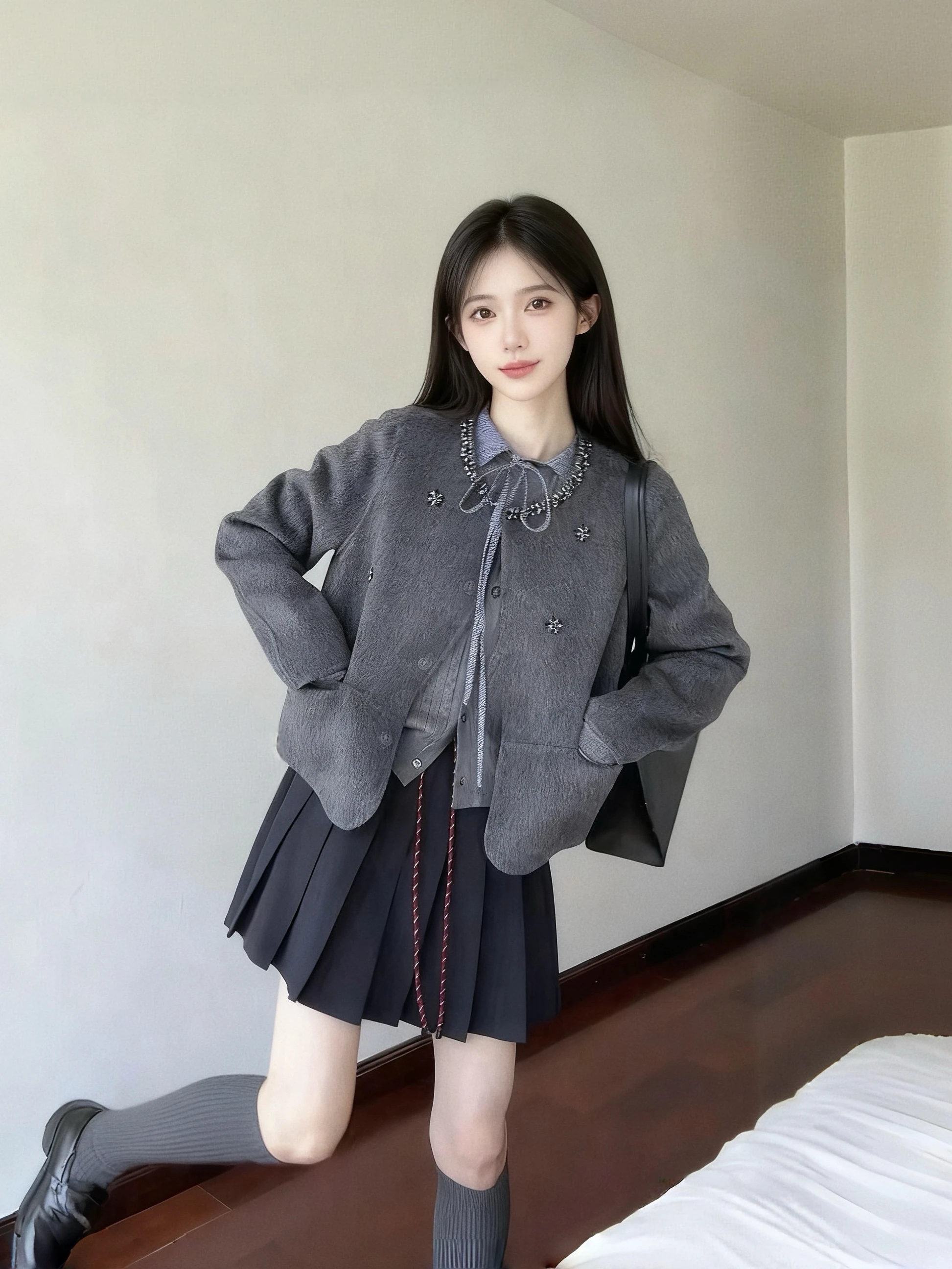 

Корейское теплое шерстяное пальто Sle Thiened для женщин, модный дизайн, осенне-зимняя верхняя одежда, с пуговицами, однотонное