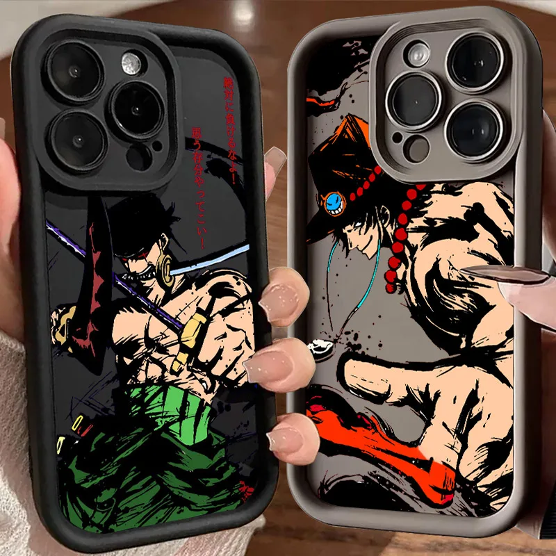 

O-Ones Ace Pieces Shank Zoro Soft Silicone Case For iPhone 17 11 15 16 13 Pro Max 14 Plus 12Pro 16E 17AIR Shockproof Phone Cover