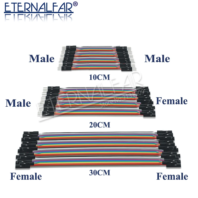 

3kit 40PIN Dupont Line 10CM 20CM 30CM Male to Male + Female to Male and Female to Female Jumper Wire Dupont Cable for PCB DIY