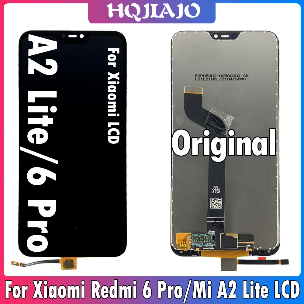 5.84'' Original For Xiaomi Mi A2 Lite LCD M1805D1SG Display Touch Screen Digitizer Replacement For Xiaomi Redmi 6 Pro LCD