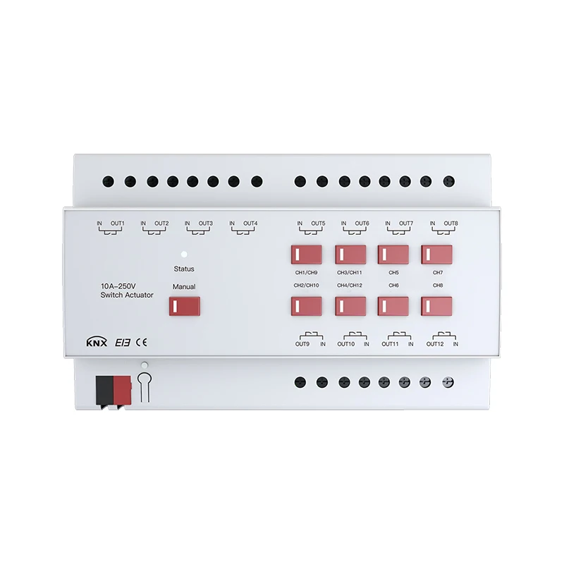High Quality  Smart 4 / 6 / 8 / 12 Multifuctuion Actuator Circuits 10A Switch Actuator Building Controlling System