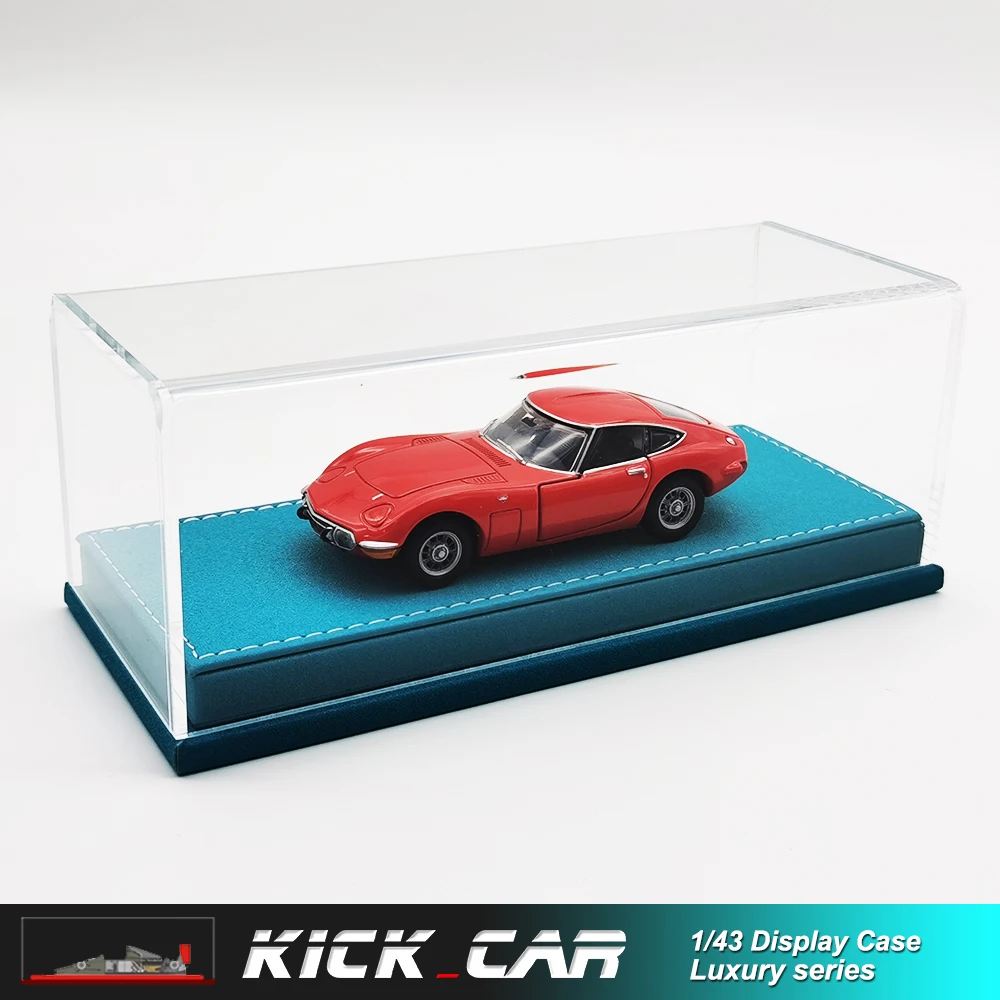 1/43 Display Case box For Diecast Model Car Handmade Acrylic Storage Box High-grade Leather Flannelette Base 6.89*2.76*2.76 In