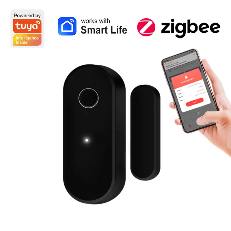 Tuya ZigBee Tür sensor schwarz Smart Home Fenster detektor App Steuerung funktioniert mit ZigBee Hub Automatisierung