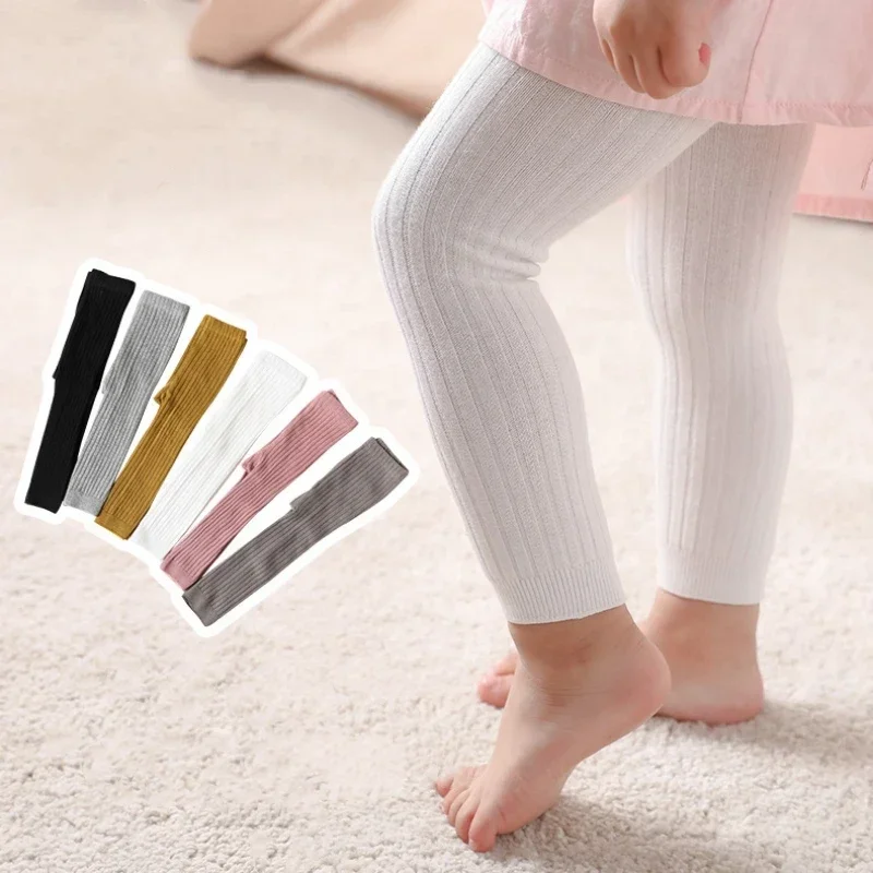 Spring Autumn Baby Pants Girls Leggings Pantyhose Cotton Ribbed Pants Kids Children School Uniform Leggings Tights for Girl Boys