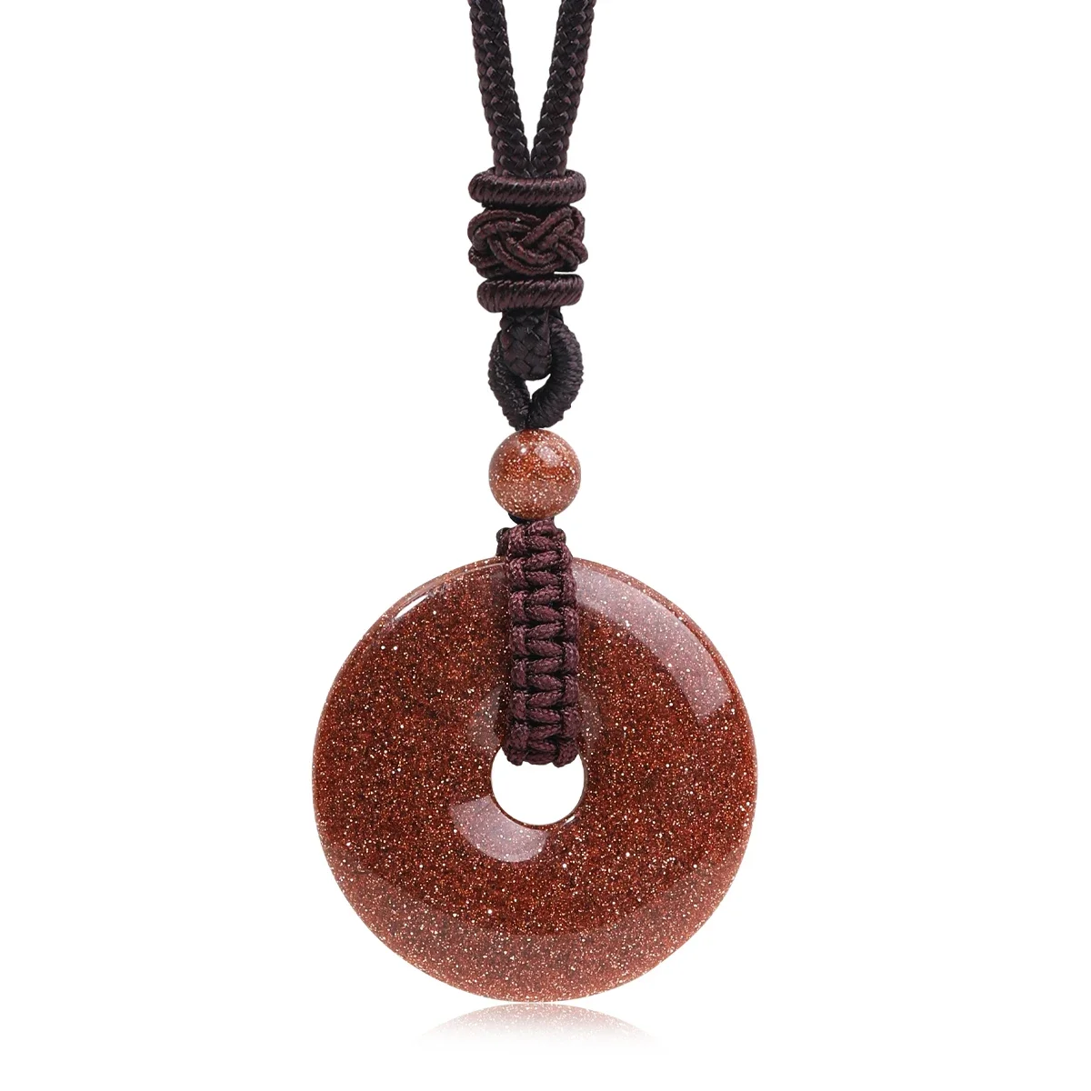 Naturstein Amethyst Tigerauge Halskette Anhänger Modische Herren- und Damenhalskette Friedensknoten Chinesischer Knoten Halskette Geschenk