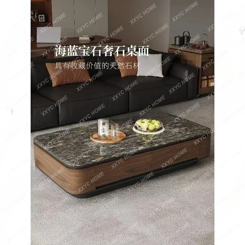 XX light luxury natural luxury stone coffee table living room new high-end rectangular coffee table