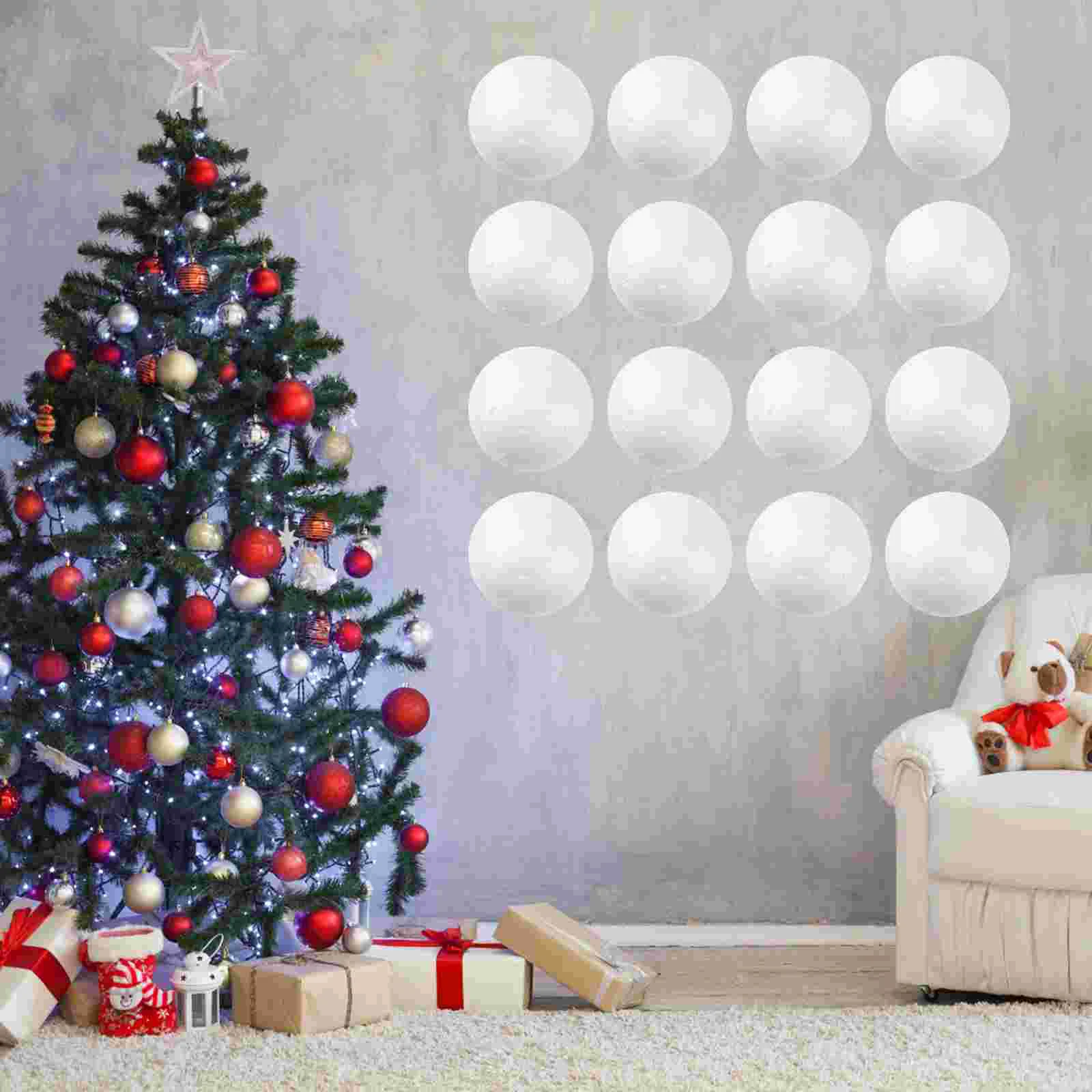 15Pcs 8cm Modeling Craft Solid Polystyrene Balls Round Spheres Wedding Decoration DIY Stuff(White) white balls