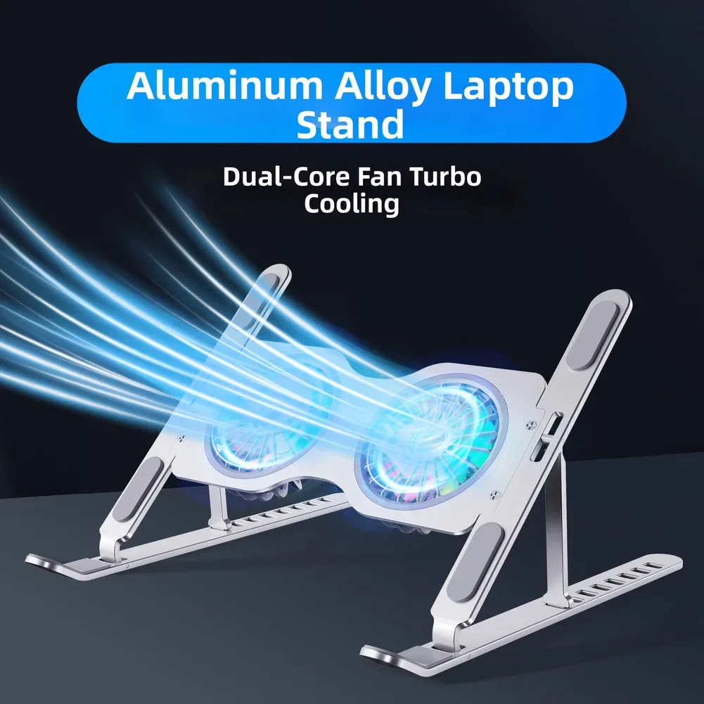 Laptop Cooler Base Stand  Cooling Fan Tablet Bracket Folding Holder Adjustable For-Notebook Stand For Inch Gaming Tablet Parts