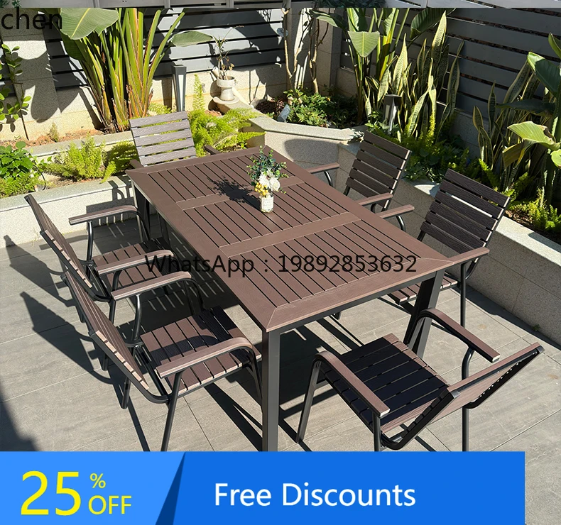 

LYY outdoor courtyard tables and chairs open-air balcony villa preservative wood garden commercial