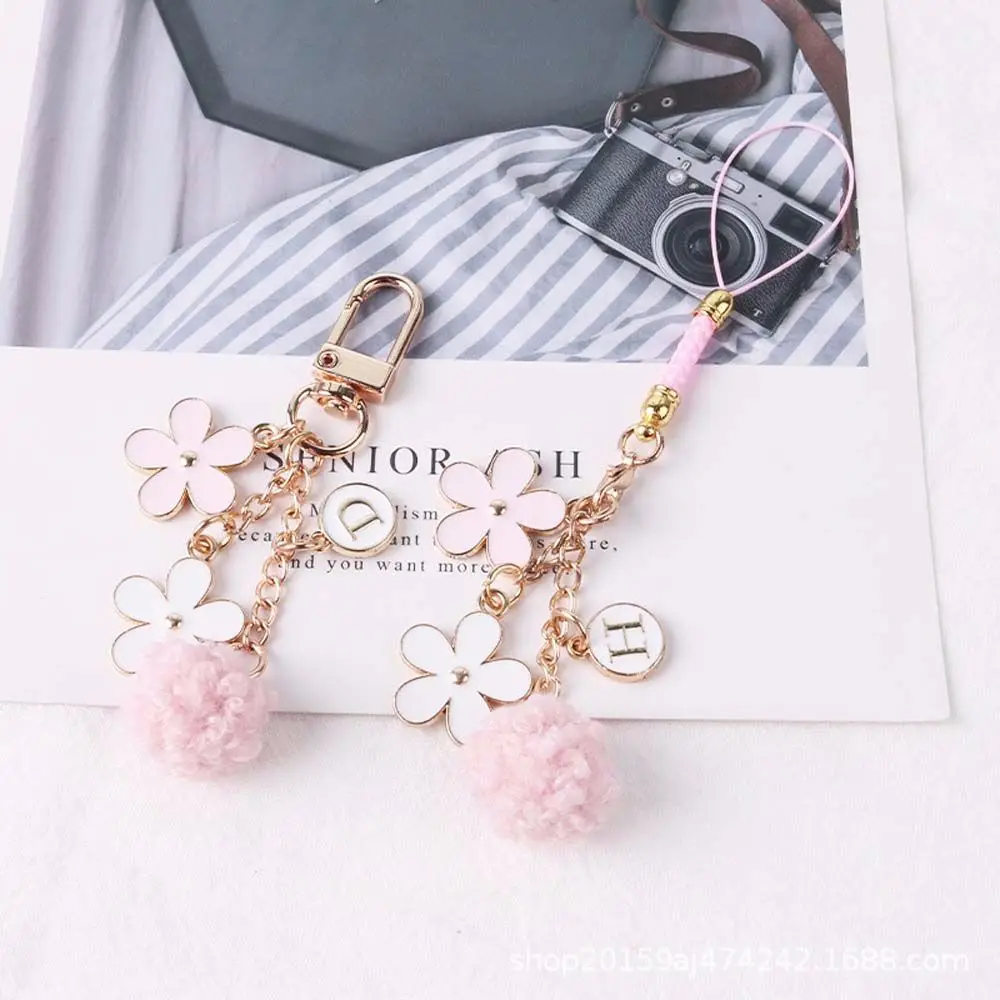 1 Pcs Fashion Cartoon Flower Letter Cell Phone Lanyard Anti-Lost Keychain Hanging Cord Women Mobile Phone Case Pendant